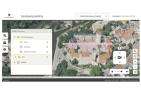 Abb. 1: Geobasiszwilling Sachsen-Anhalt mit 3D-Mesh und Layer POI Abb. 1: Geobasiszwilling Sachsen-Anhalt mit 3D-Mesh und Layer POI