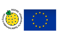 INSPIRE-Logo und Europaflagge