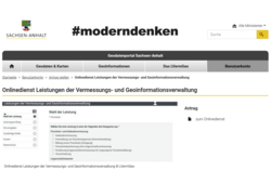 Abb. 2: Onlinedienst - Leistungen der Vermessungs- und Geoinformationsverwaltung Sachsen-Anhalt (https://geodatenportal.sachsen-anhalt.de/gfds/de/onlinedienst-vermessungsantrag.html, 22.08.2024)