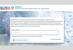 Abb. 1: BORIS-D Bodenrichtwertinformationssystem für Deutschland - Startseite (https://www.bodenrichtwerte-boris.de, 12.08.2025)