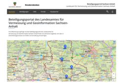 Abb. 2: Startseite Beteiligungsportal des Landesamtes für Vermessung und Geoinformation Sachsen-Anhalt (https://beteiligung.sachsen-anhalt.de/portal/LVermGeo/startseite, 06.08.2025)
