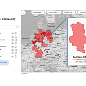 Abb. 1: Masterportal – Partnerschaften (https://www.masterportal.org/partnerschaft/ueber-uns; 23.09.2026) © Freie und Hansestadt Hamburg Landesbetrieb Geoinformation und Vermessung bearbeitet durch LVermGeo Abb. 1: Masterportal – Partnerschaften (https://www.masterportal.org/partnerschaft/ueber-uns; 23.09.2026)