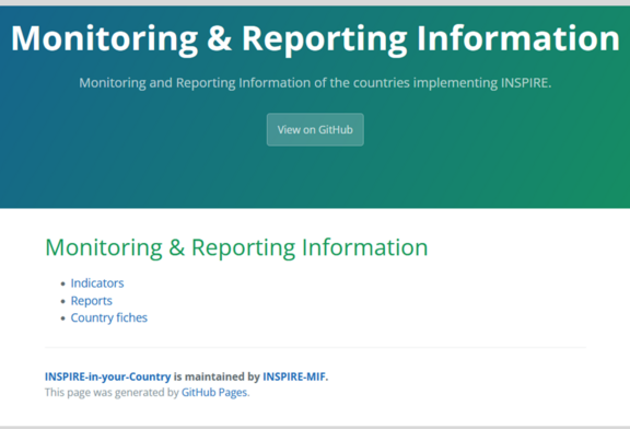 Abb. 1: Monitoring und Reporting Informationen auf GitHub (https://inspire-mif.github.io/INSPIRE-in-your-Country/DE/, 11.07.2025)