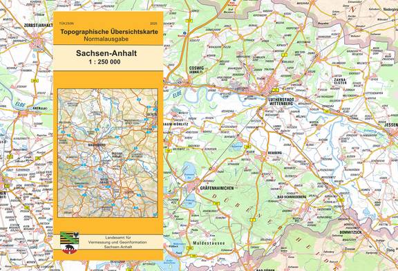 Topographische Übersichtskarte Sachsen-Anhalt 1:250 000, Normalausgabe