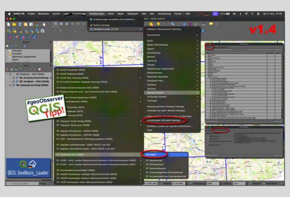 Abb. 1: Suche nach Themennamen und Keywords ab „GeoBasis_Loader" v1.3 © #geoObserver [06.02.2026]